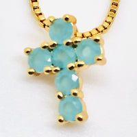 Light Blue Turquoise Cross Necklace - Unique Catholic Gifts
