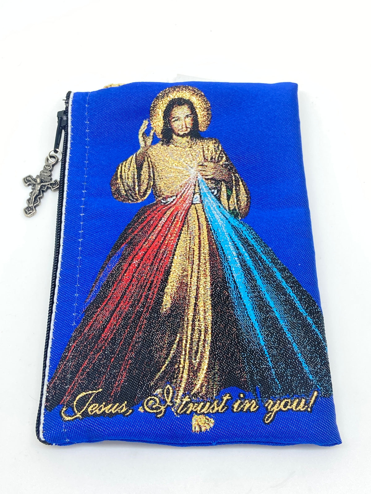 Divine Mercy Woven Tapestry Rosary Pouch - Unique Catholic Gifts