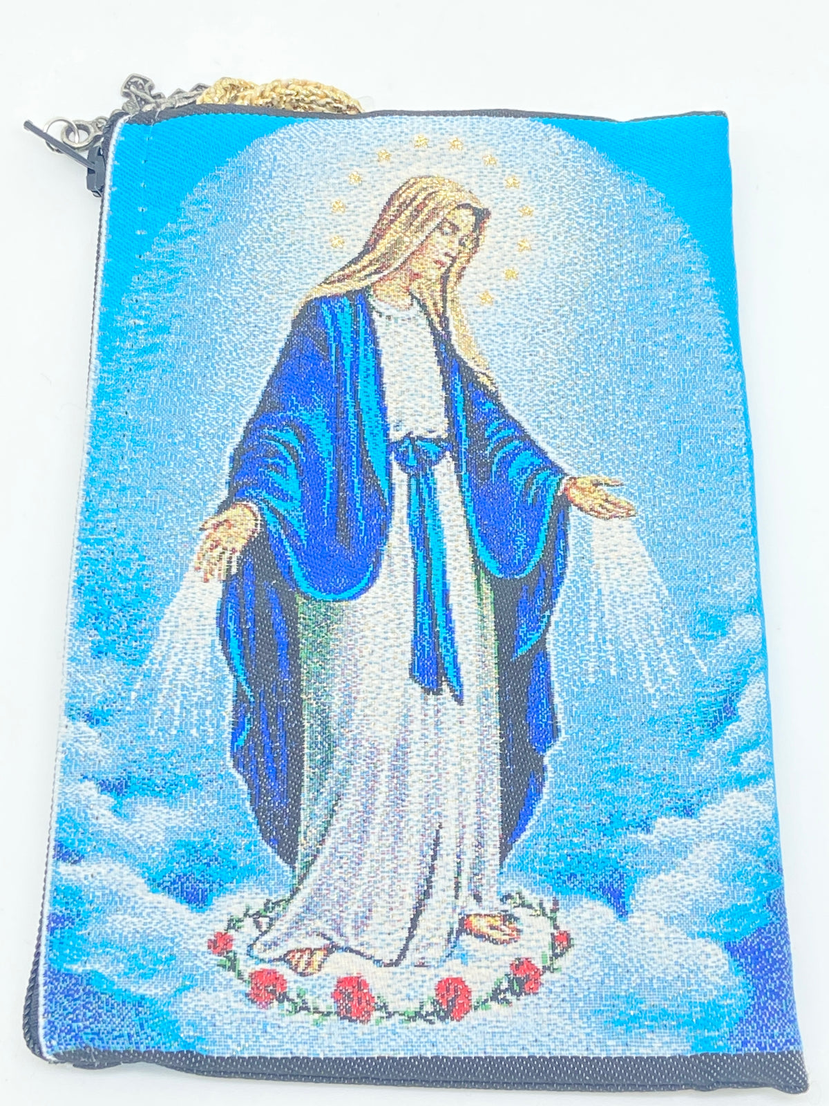 Our Lady of Grace Woven Tapestry Rosary Pouch - Unique Catholic Gifts