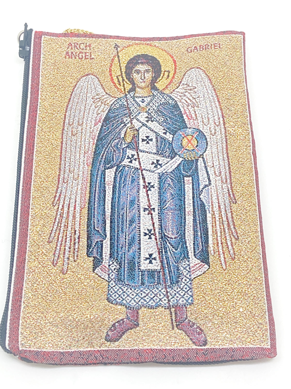 Saint Gabriel Woven Tapestry Rosary Pouch - Unique Catholic Gifts