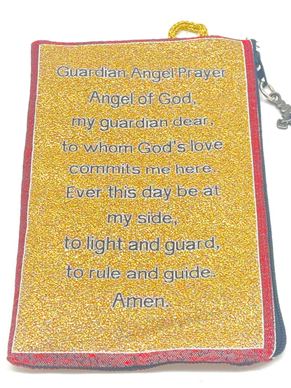 Saint Gabriel Woven Tapestry Rosary Pouch - Unique Catholic Gifts