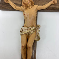 Walnut Wall Italian Style Crucifix (13") - Unique Catholic Gifts