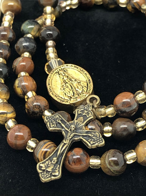 Tiger Eye Twist Bracelet 6mm - Unique Catholic Gifts