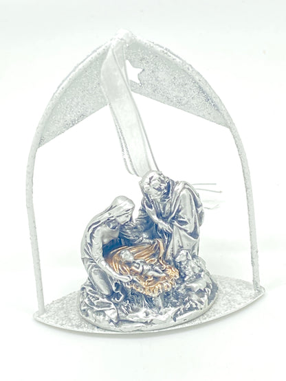 Holy Family Bronze and Silver Arch Ornament - Unique Catholic Gifts