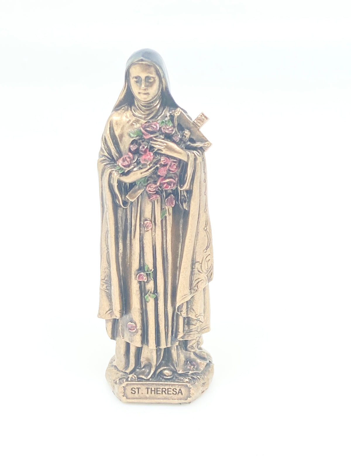 St. Therese Mini Bronze Statue (3 3/8") - Unique Catholic Gifts