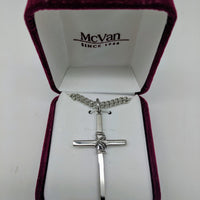 Sterling Silver Cross (1 3/8") on 24" chain - Unique Catholic Gifts