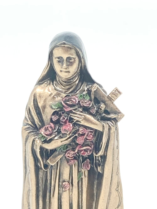 St. Therese Mini Bronze Statue (3 3/8") - Unique Catholic Gifts
