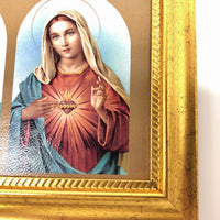 The Sacred Hearts in a Gold Frame (5x7") - Unique Catholic Gifts