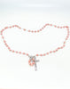 Pink Silver Capped Glass Bead Rosary (23") - Unique Catholic Gifts
