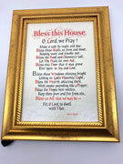 Bless This House in a Gold Frame (5x7") - Unique Catholic Gifts