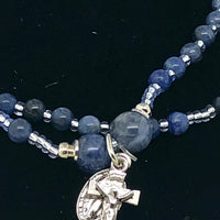 Genuine Blue Sodalite Twist Rosary Bracelet (4mm) - Unique Catholic Gifts