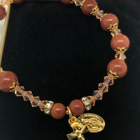 Genuine Goldstone Rosary Bracelet (8 mm) - Unique Catholic Gifts