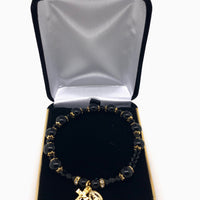 Genuine Black Onyx Rosary Bracelet (8 mm) - Unique Catholic Gifts