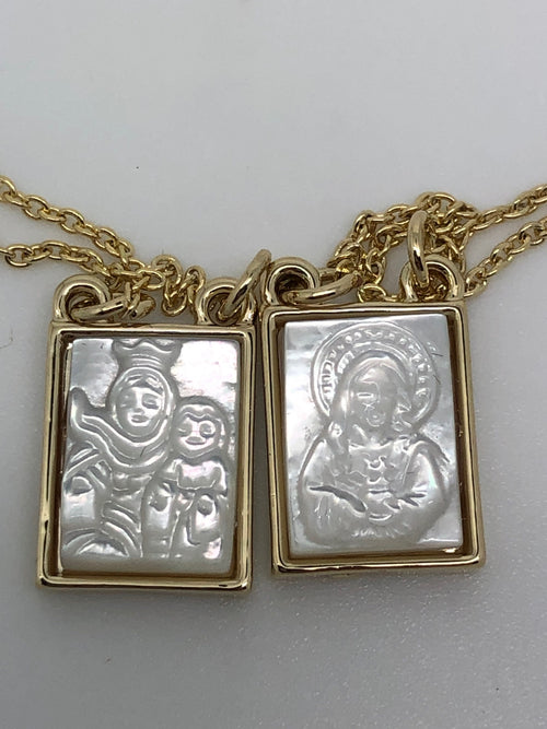 Gold and Mother of Pearl Scapular - Unique Catholic Gifts