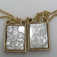 Gold and Mother of Pearl Scapular - Unique Catholic Gifts