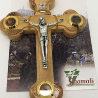 Holy Land Crucifix Olive Wood "Bethlehem Treasures"  (5 1/4" ) - Unique Catholic Gifts