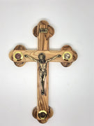 Holy Land Wall Crucifix Olive Wood "Bethlehem Treasures"  (8 1/2" ) - Unique Catholic Gifts