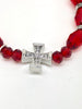 Red Genuine Crystal Rosary Bracelet (10mm) - Unique Catholic Gifts