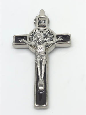 Brown Enamel St. Benedict Cross (3") - Unique Catholic Gifts