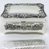 Vintage Silver Treasure Box With (13 Piece) Arras Coin Set - Unique Catholic Gifts