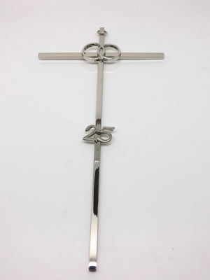 25th Anniversary Nickel Plated Cross (10") - Unique Catholic Gifts