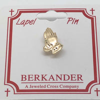 Gold Praying Hands Pin (3/4") - Unique Catholic Gifts