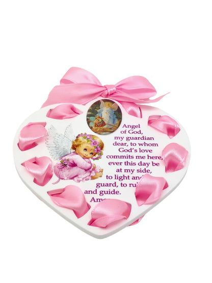 Baby Girl Crib Medallion (Pink) - Unique Catholic Gifts