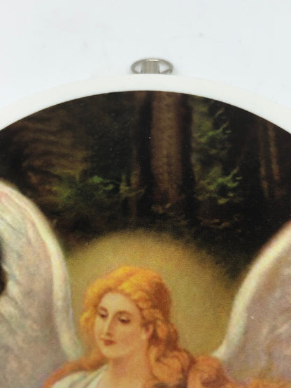 Guardian Angel Wood Wall Plaque (9 1/4") - Unique Catholic Gifts