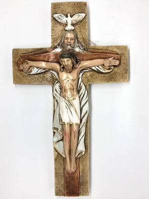 Holy Trinity Large Hand Painted Cross Crucifix (15