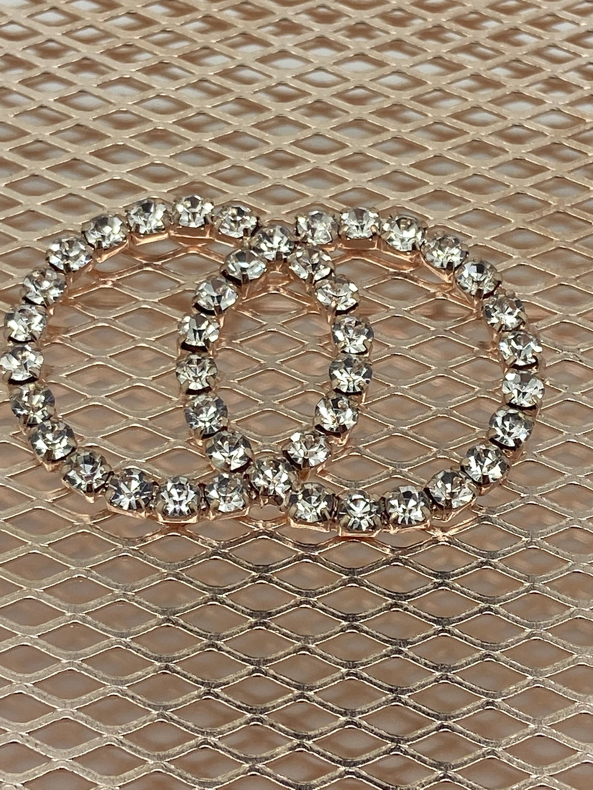 Rose Gold Mesh Box with Rhinestone Wedding Rings - Unique Catholic Gifts