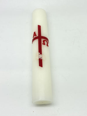 White and Red Taper Paschal Easter Candle (9