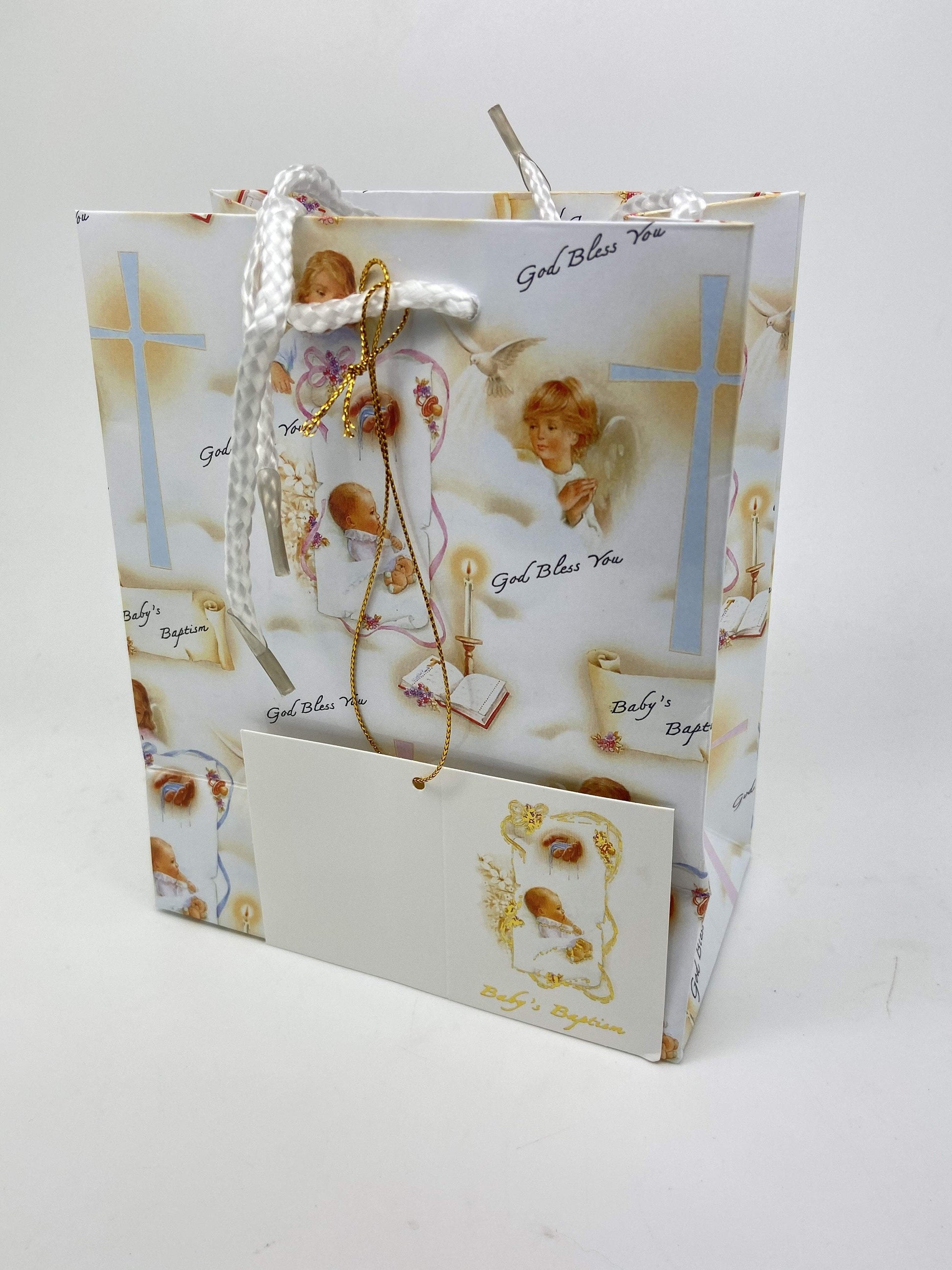 Baby Baptism Gift Bag (10 1/2 x 9") - Unique Catholic Gifts