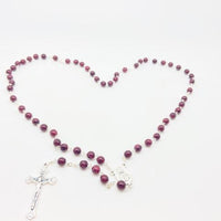 Burgundy Rosary from the Holy Land (7 mm) - Unique Catholic Gifts