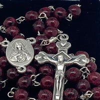 Burgundy Rosary from the Holy Land (7 mm) - Unique Catholic Gifts