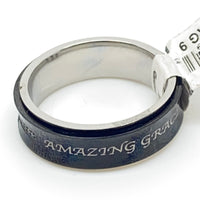 Lady's Black Spinner Amazing Grace Ring - Unique Catholic Gifts