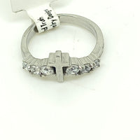 Lady's Cross and Diamonds Ring "I Know the Thoughts" - Unique Catholic Gifts