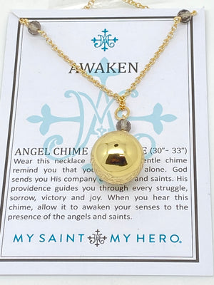 Gold Angel Chime Necklace (30-33