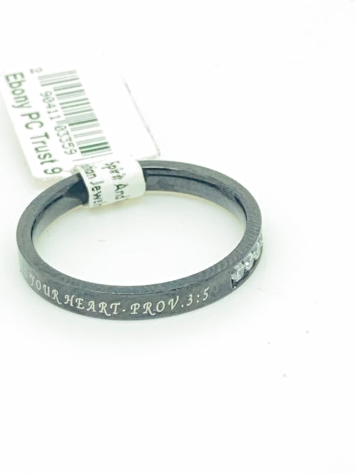 Lady's Ebony Princess Cut "I Trust" - Unique Catholic Gifts