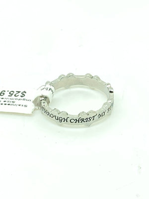 Crown of Hearts Ring "Christ My Strength" - Unique Catholic Gifts