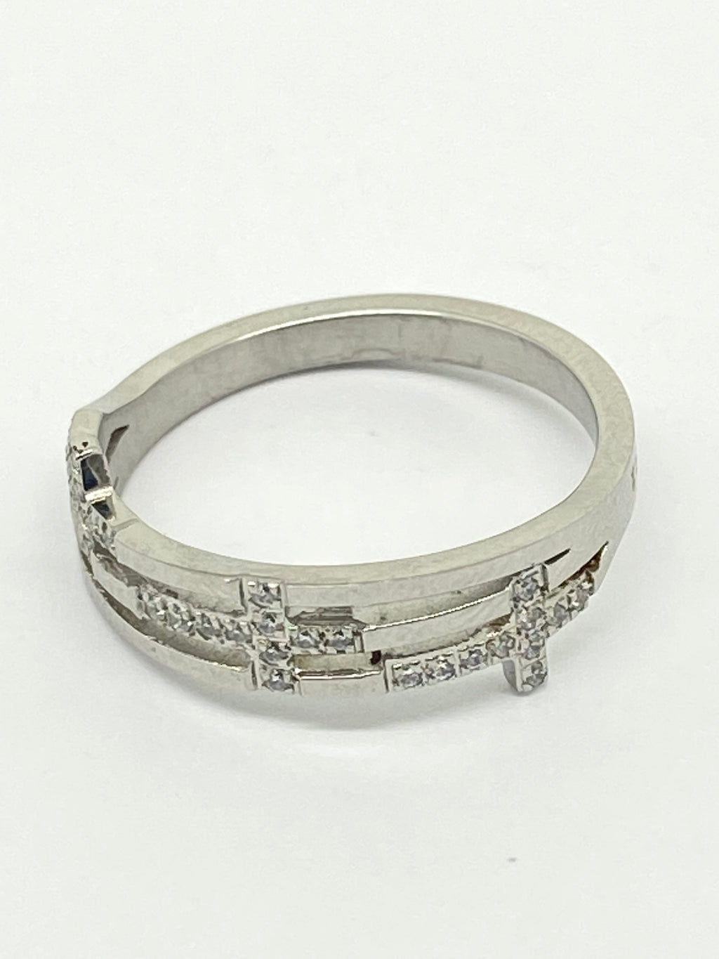 Cubic Zirconia Holy Trinity Cross Ring Woman of God - Unique Catholic Gifts
