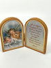 Guardian Angel with Lantern Natural Wood Standing Diptych - Unique Catholic Gifts