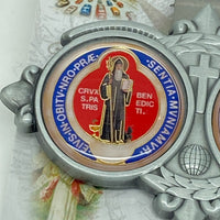St. Benedict Medal Enamel Auto Visor Clip - Unique Catholic Gifts