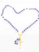 Blue Luminous Glass Rosary from Fatima (8MM) - Unique Catholic Gifts