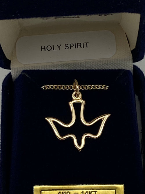 Gold Holy Spirit Medal (5/8") - Unique Catholic Gifts