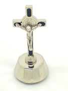 St. Benedict Auto Crucifix Black and Silver 2 " - Unique Catholic Gifts
