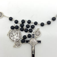 Black Onyx Bead Benedict Rosary - Unique Catholic Gifts