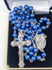 7mm Blue Glass Bead Rosary - Unique Catholic Gifts
