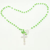 7mm Green Glass Bead Rorary - Unique Catholic Gifts
