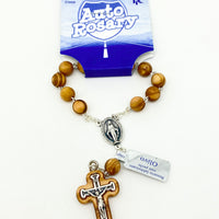 Olivewood Auto Rosary (8mm) - Unique Catholic Gifts