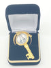 Gold Key Shaped  Lady of Grace Keychain - Unique Catholic Gifts